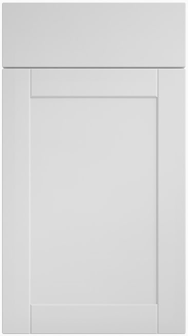 Traditional white kitchen door with raised panel detail.