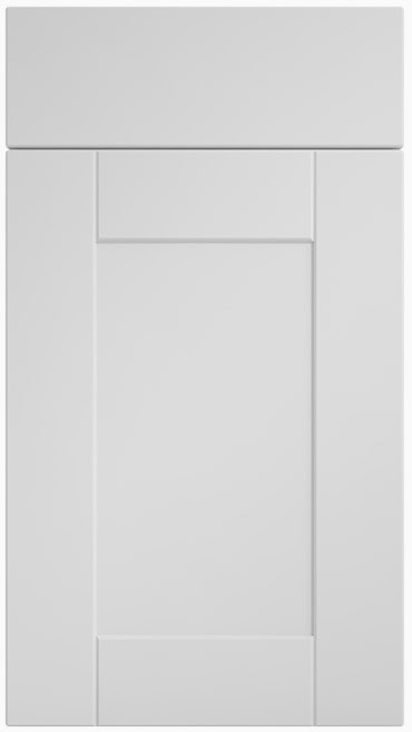 Flat slab-style white kitchen door with modern finish.